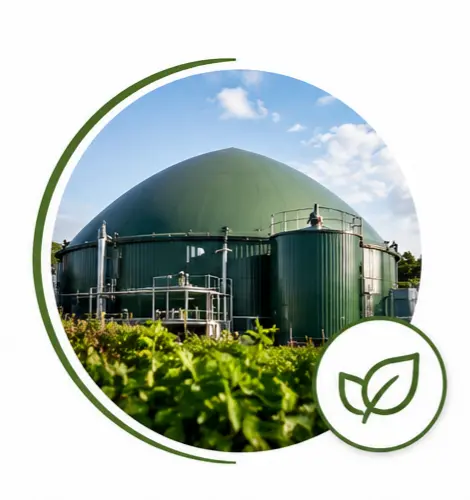 Planta de biogás con tecnología de recuperación de amoníaco y nitrógeno para la valorización del digestato.